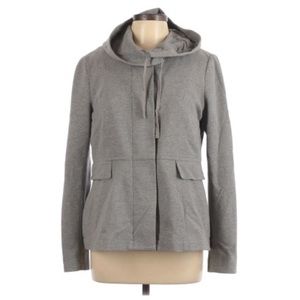 Theory Gray Long Sleeve Hooded Jacket